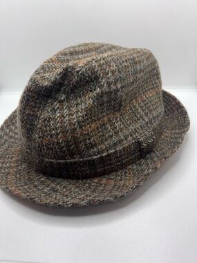 Vintage "The Ascot" 100% Wool Tweed Trilby Hat Made in Britain Size 7 1/8 (58)